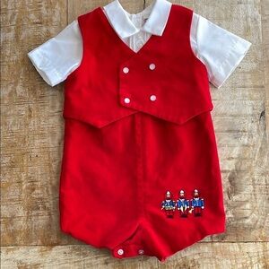 Vintage Petit Ami Boy Velvet Romper 18m